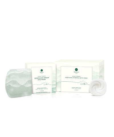 MyKirei by KAO Wellness Set with the Onsen Therapy Soothing Mineral Bath Soak and Soothing Steam Eye Mask