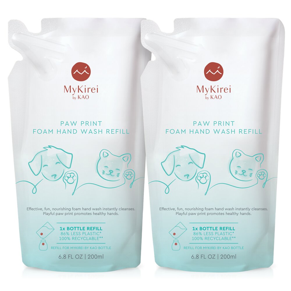 MyKirei by Kao Paw Print Foam Hand Wash Soap, Nourishing, Paraben Free, Cruelty Free and Vegan Friendly, Sustainable Bottle, 8.5 oz. Pump